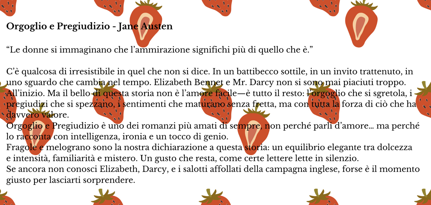 Confettura extra di fragole e melograno – Ispirata a Orgoglio e pregiudizio di Jane Austen