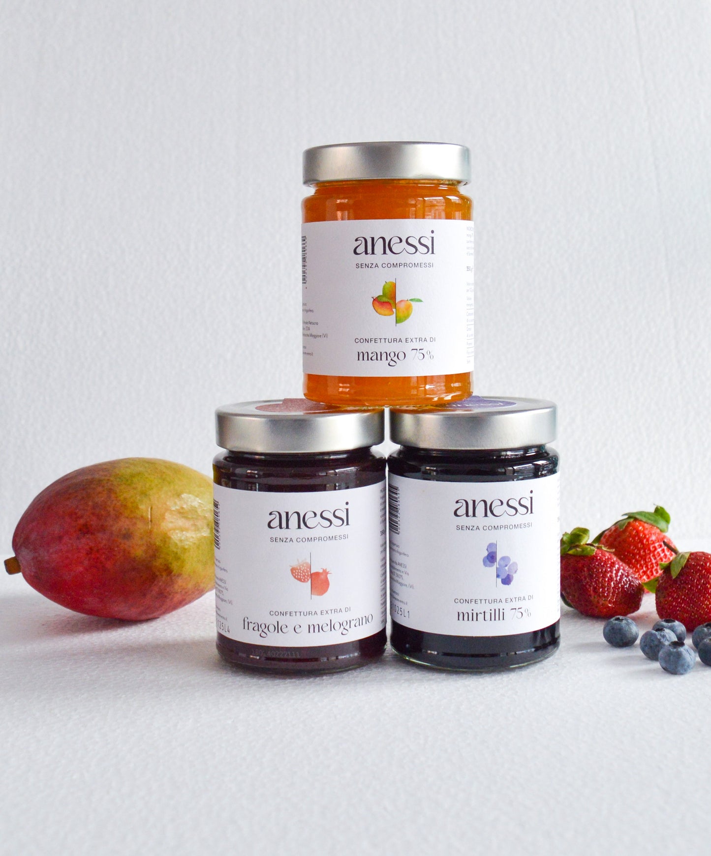 confettura di mango melograno mirtilli fragole anessi