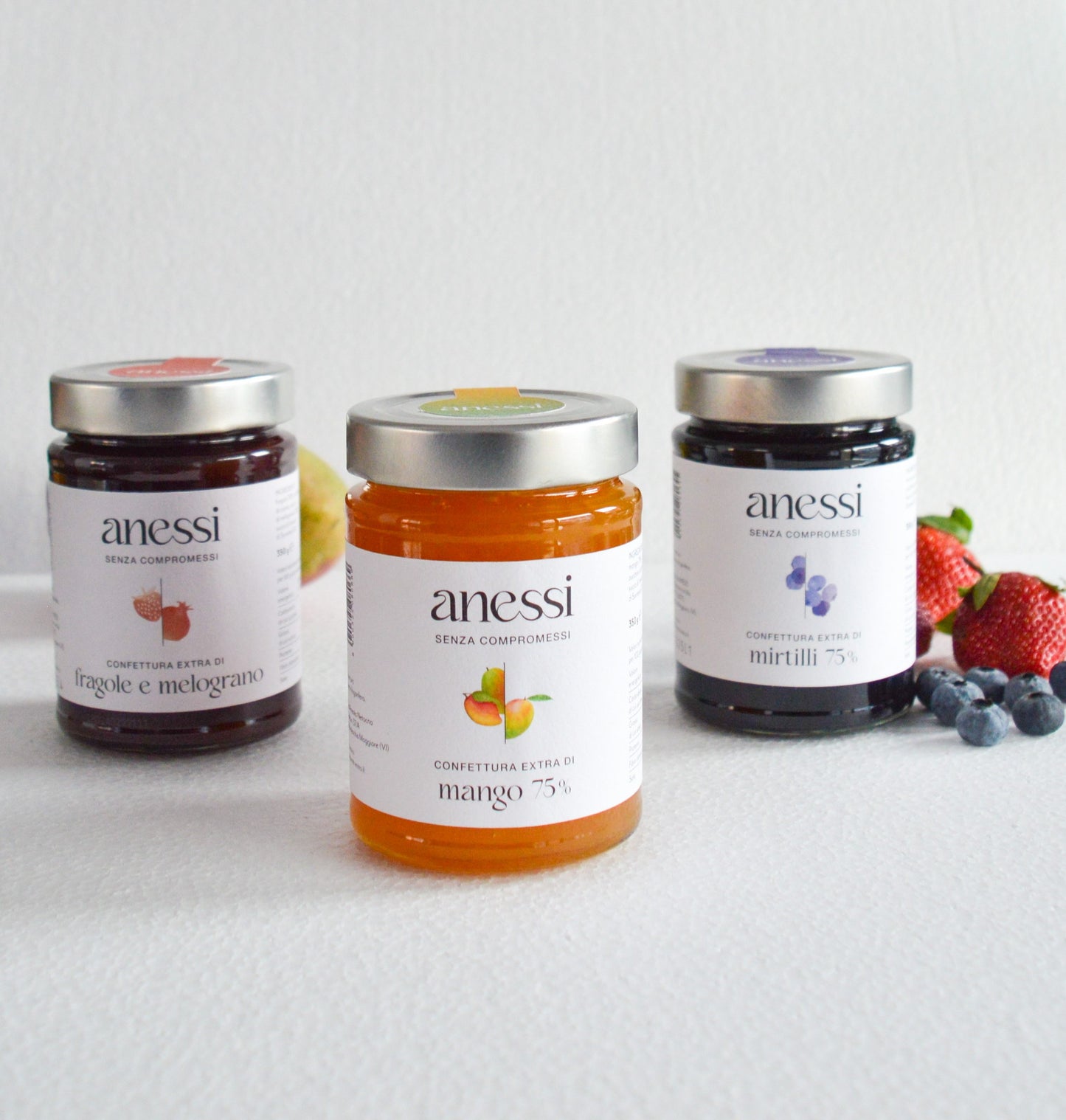 confettura extra di melograno mango mirtilli fragole anessi