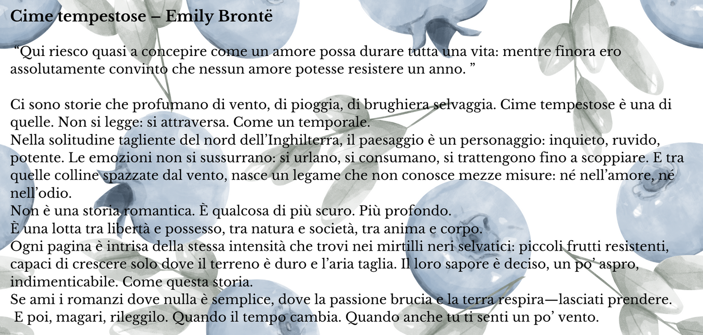 Confettura extra di mirtilli – Ispirata a Cime tempestose di Emily Brontë