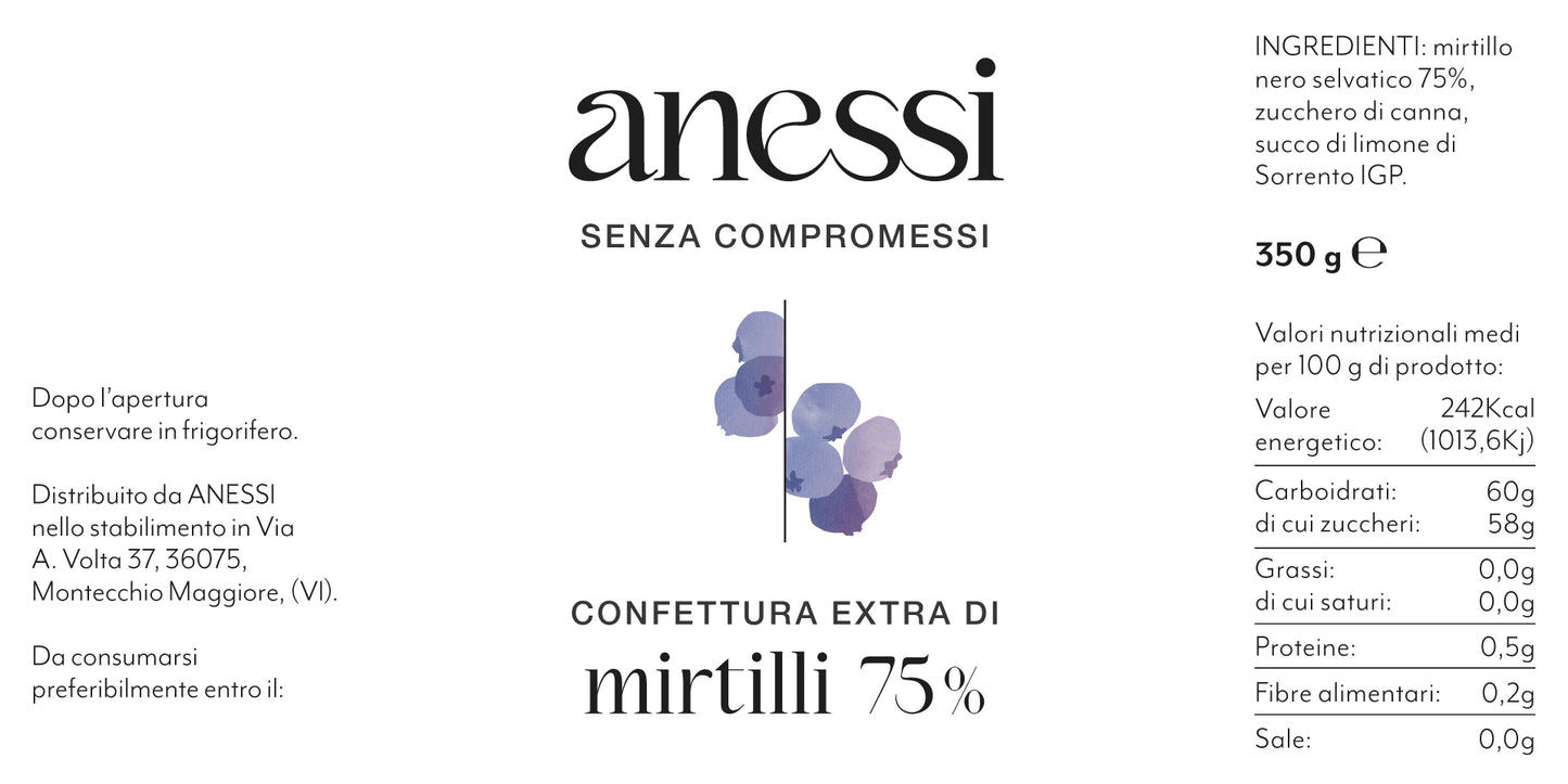 Confettura extra di mirtilli 75%