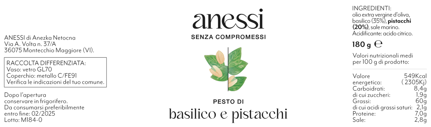 Pesto aus Basilikum und Pistazien 180 g 